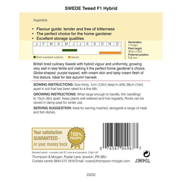 Thompson & Morgan Swede Tweed Seeds - Image 2