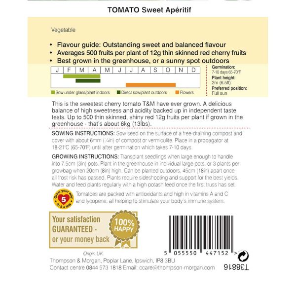 Thompson & Morgan Tomato Sweet Aperitif Seeds - Image 2