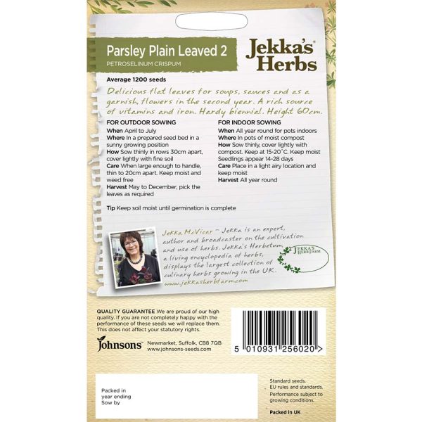 Jekka's Herbs Parsley Plain Leaved 2 Seeds - Image 2