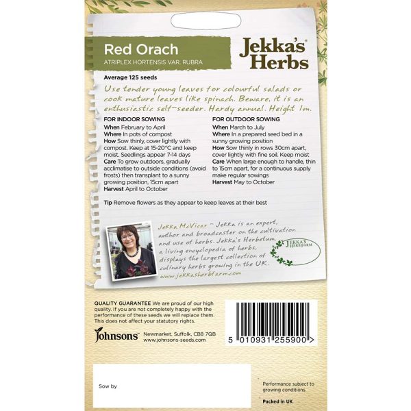 Jekka's Herbs Red Orach Seeds - Image 2