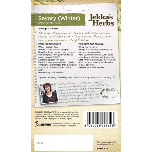 Jekka's Herbs Savoury Winter Seeds - Image 2