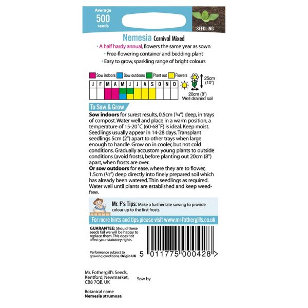 Mr Fothergill's Nemesia Carnival Mixed Seeds - Image 2