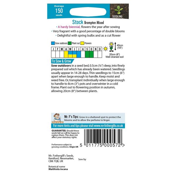 Mr Fothergill's Stock Brompton Mixed Seeds - Image 2