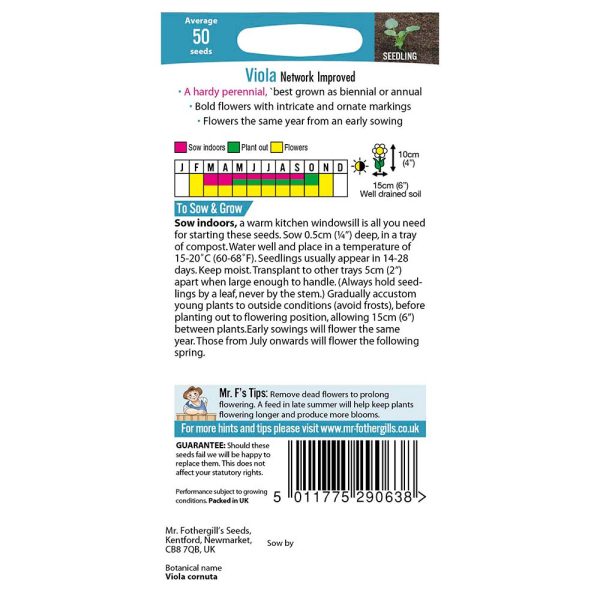 Mr Fothergill's Viola Network Improved Seeds - Image 2