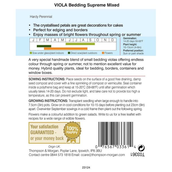 Thompson & Morgan Viola Bedding Supreme Mix Seeds - Image 2