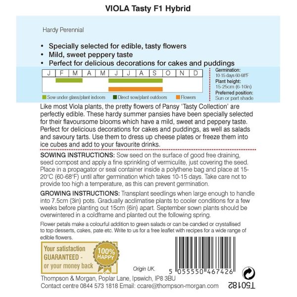 Thompson & Morgan Viola Tasty F1 Hybrid Seeds - Image 2